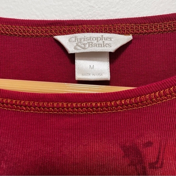 VINTAGE Y2K Christopher & Banks Hong Kong Graphic 3/4 Sleeve Shirt. Size M - Picture 3 of 12